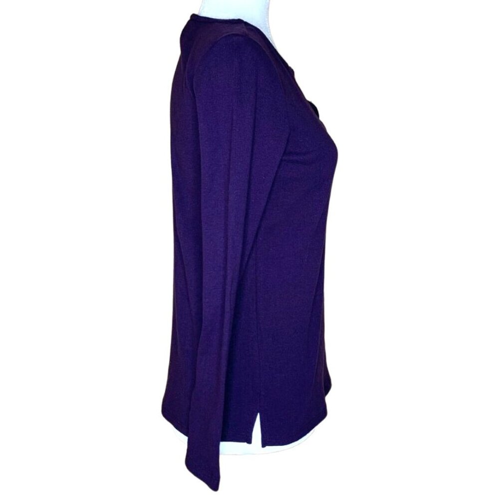 Ellen Tracy Women's Crew Neck Long Sleeve Sweaters Blackberry Size S Petite - Picture 4 of 10
